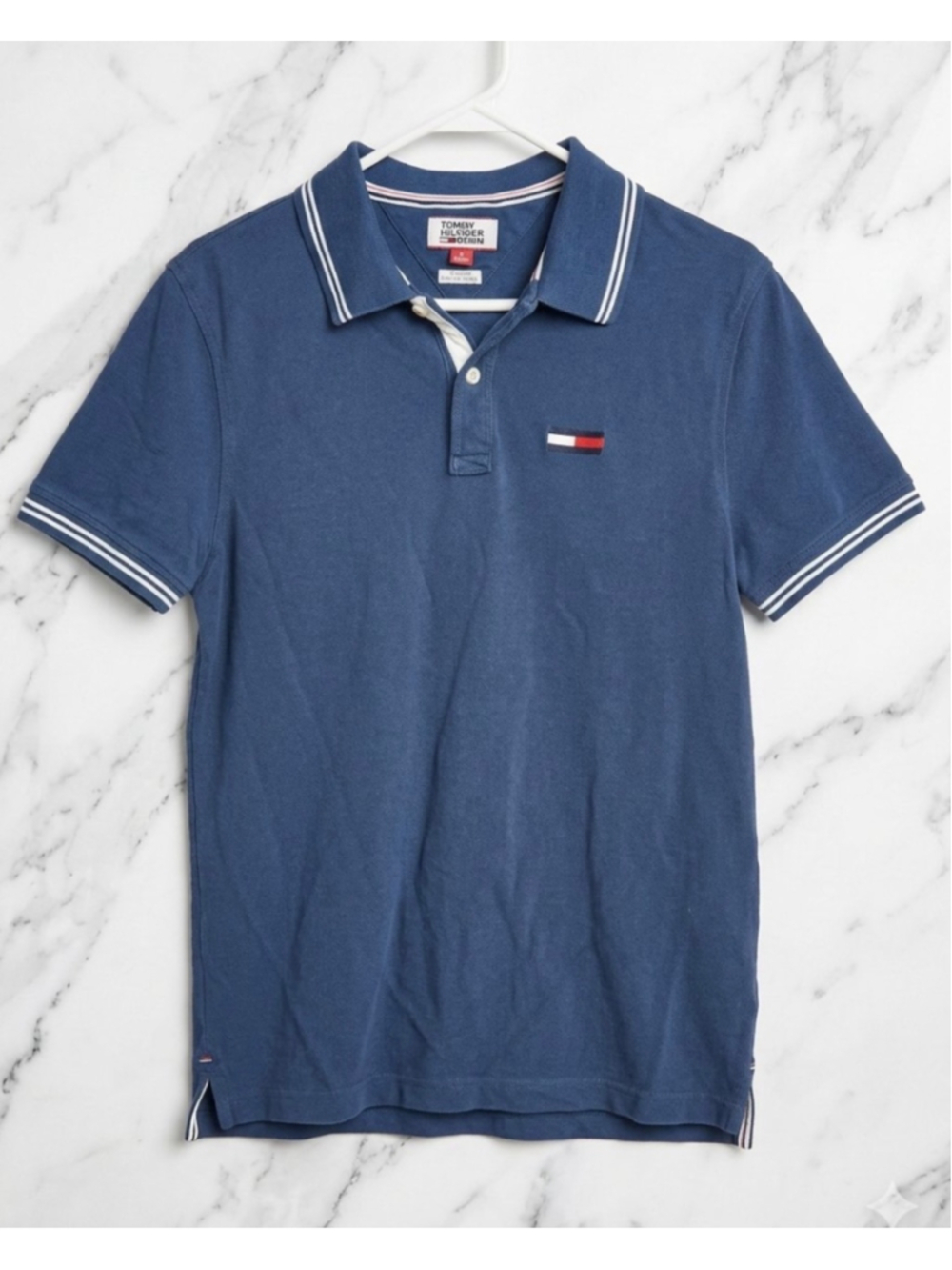 Men's Tommy Hilfiger Polo Shirt Size M Blue White